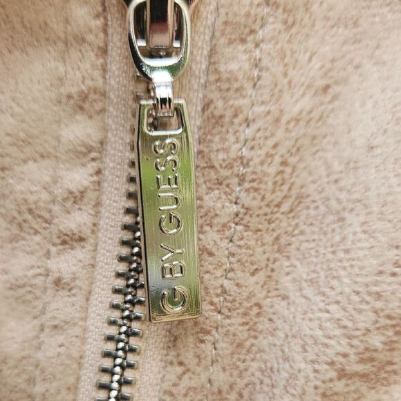 Guess Cream Teddy Jacket with Asymmetrical Design - Picture 3 of 7